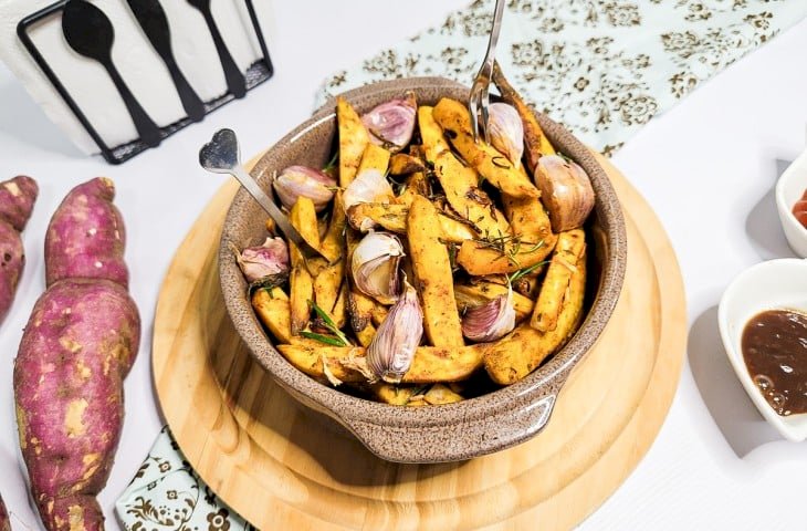 Batata-doce rústica na airfryer