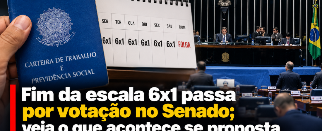 Senado vota fim da escala 6×1 nesta quarta; proposta prevê jornada de 40 horas e dois dias de folga