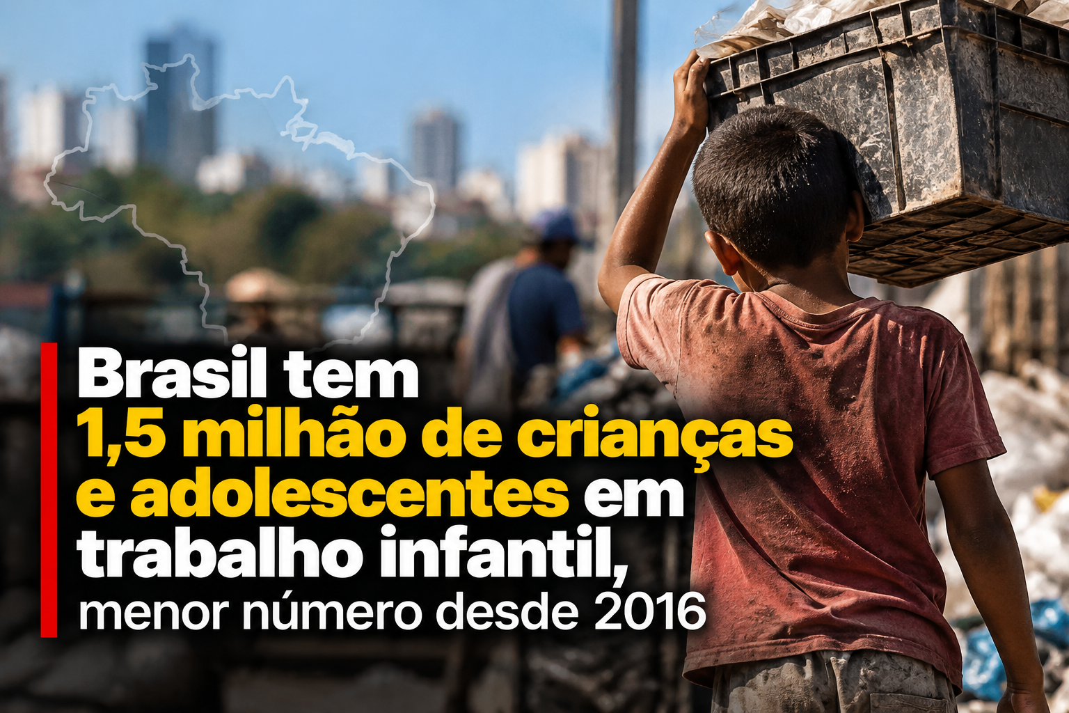 Brasil tem 1,5 milhão de crianças e adolescentes em trabalho infantil, menor número desde 2016