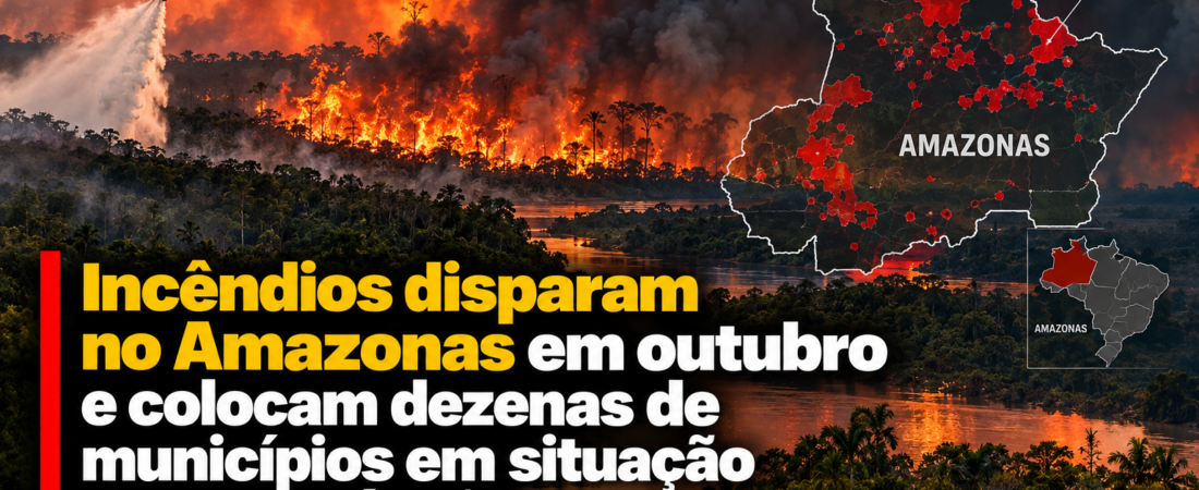 Incêndios disparam no Amazonas em outubro e colocam dezenas de municípios em situação de emergência