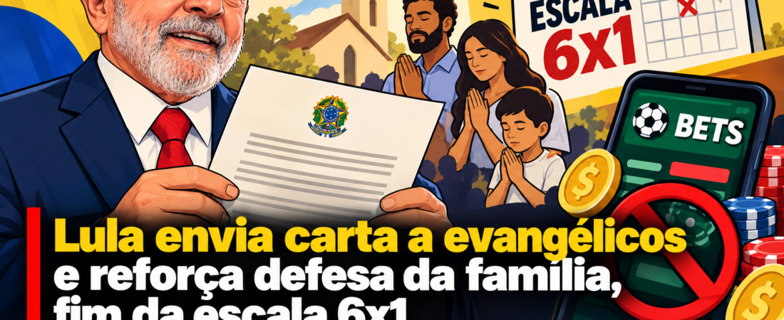 Lula envia carta a evangélicos e reforça defesa da família, fim da escala 6×1 e combate às bets